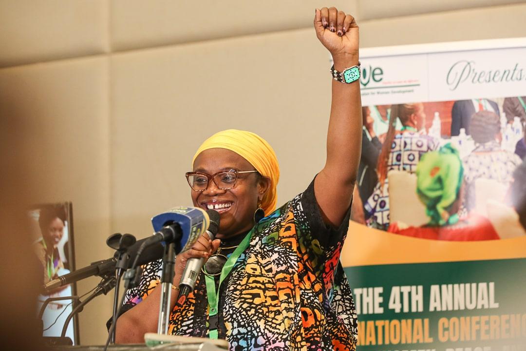 woman speaking at event