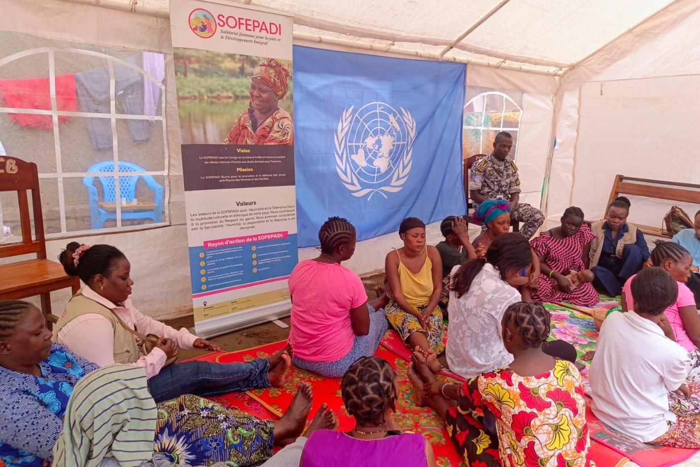 For three days, dozens of detained women and girls received psychological support and were also introduced to several income-generating activities, notably basket weaving. Photo MONUSCO.